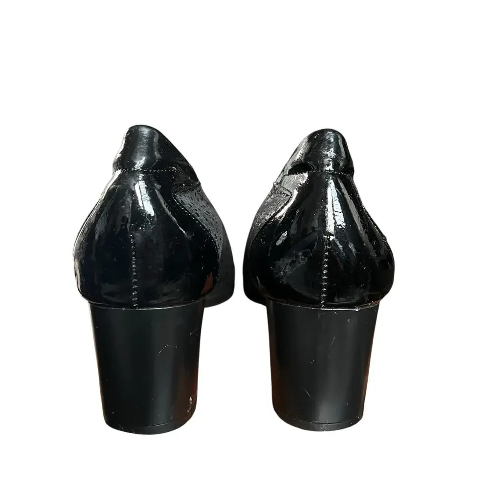 Descanflex Womens Black Pumps Patent Leather Toe and Heel Size 41 EU 9 1/2 10 US